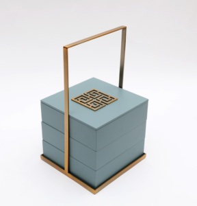 Creative Oriental New Chinese Wooden Storage Box Detachable Lacquer Technique Customized OEM for Snack Food Home Decor