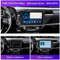 Compatible avec Toyota Hilux 2004-2014, écran Android pour tableau de bord, commande centrale, CarPlay sans fil et radio tout-en-un