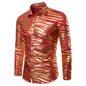 2020 di Modo dei Nuovi uomini della zebra a strisce stampa <span class=keywords><strong>camicia</strong></span> a maniche lunghe stampa a caldo degli uomini della <span class=keywords><strong>camicia</strong></span> - Product Image 5