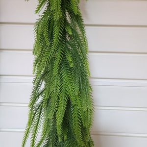 Bất động cảm ứng mùa đông norfolk thông Vòng hoa màu xanh lá cây nhân tạo cây xanh cho trong nhà ngoài trời giáng sinh trang trí bảng lớp phủ tường - Product Image 1