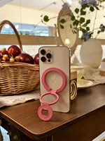 Support de téléphone de bureau magnétique doublement pliable en alliage de zinc avec aimant puissant, support pliable portable pour smartphone