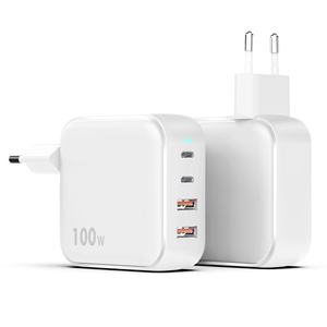 Caricatore PD 100W QC3.0, Adattatore di Alimentazione Standard da Parete 2A USB <span class=keywords><strong>2</strong></span> Tipo <span class=keywords><strong>C</strong></span>, Ricarica Rapida per Laptop e Telefono - Product Image 5