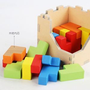 25pcs 3D Wooden <b>Puzzle</b> Jigsaw Logic Desk Game L T Shape Block Brain Teaser Educational DIY Toy - Product Image 4