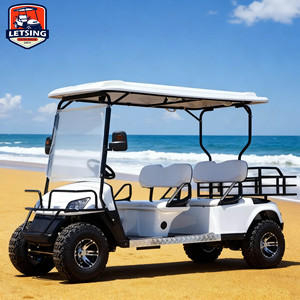 Voiturette <span class=keywords><strong>de</strong></span> <span class=keywords><strong>golf</strong></span> électrique 4 places avec moteur 5KW et batterie au lithium pour station balnéaire, véhicule utilitaire tout-terrain surélevé - Product Image 1