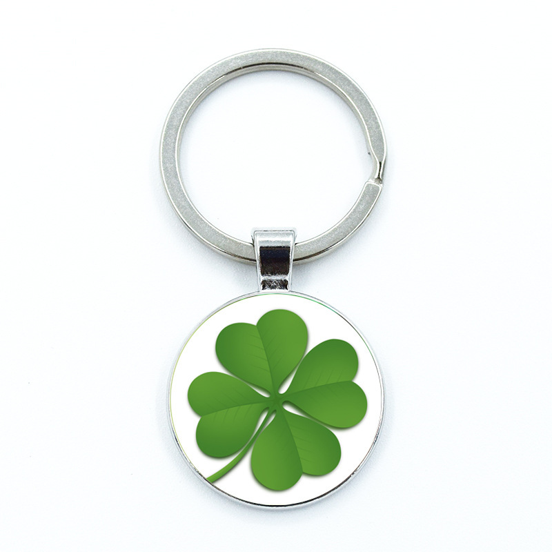 Luck Shamrock Four Leaf Keychain Metal