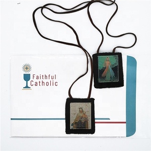 LAINE MARRON <span class=keywords><strong>DIVINE</strong></span> MISÉRICORDE OLAY MT CARMEL SCAPULAIRE PAR P8L04 catholique escapulaire Roasry - Product Image 5