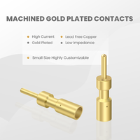 CNC Machined Gold Plated Copper Contact Pin, Rigid Cup Male Pin, Precision Connector Pin for Industrial Equipment