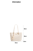 Sac fourre-tout en dentelle jacquard tendance avec fermeture éclair, grande capacité, sac à bandoulière portable pour femme, idéal pour le bureau et les trajets quotidiens