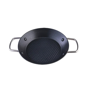 Commercial Kitchen Cookware Eco-Friendly Stainless Steel Rose Gold <strong>Paella</strong> <strong>Pan</strong> with Two Handles for Seafood <strong>Cooking</strong> - Product Image 5