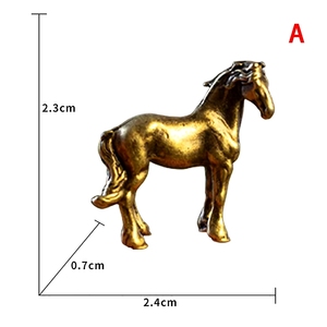 Statuettes de chevaux en laiton métallique, 4 styles, sculpture artistique électroplaquée pour la maison, la décoration religieuse et moderne - Product Image 5