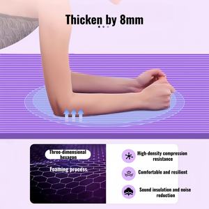 Tapis de <span class=keywords><strong>yoga</strong></span> écologique en NBR, épaisseur 10 mm/8 mm, logo personnalisé imprimé, antidérapant, avec sangle de transport, ensemble de tapis de <span class=keywords><strong>yoga</strong></span> - Product Image 4