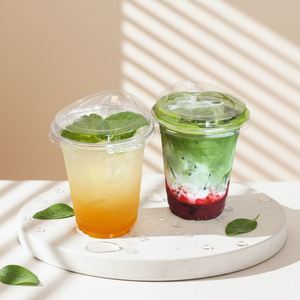 Vasos de Plástico PET Transparentes Desechables de 16 oz con Tapa, para Té de Burbujas Matcha, Refrescos, Café Helado, con Logotipo Personalizado Impreso - Product Image 2