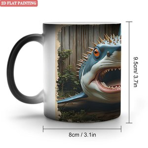Taza de Cerámica Negra Esmerilada de 11 oz, con Cambio de Color por Activación Térmica, para Regalos Originales - Product Image 1