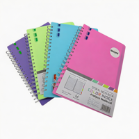 Carnet à spirales transparent en PP avec couverture rigide, format B5, avec séparateurs, 120 feuilles, personnalisable