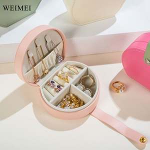 WEIMEI Leather Travel Jewelry Box Organizer Display Box Storage <b>Bag</b> - Product Image 5