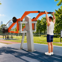 Équipement de fitness d'extérieur résistant aux intempéries, fabriqué en acier galvanisé à chaud avec une finition thermolaquée pour la protection contre la rouille.