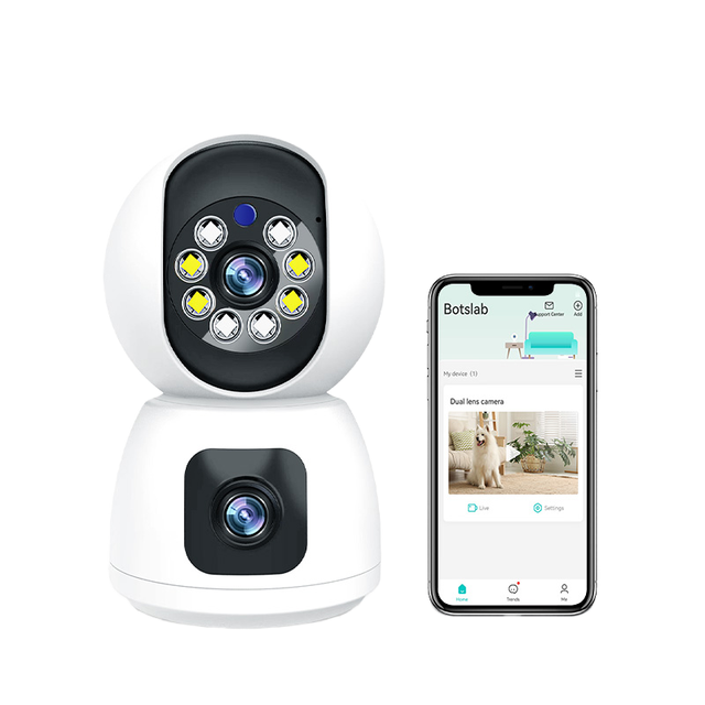 Dual Lens 4MP 360 Degree Dome Camera with Dual-screen Two-Way Audio Night Vision TF Card Storage Alarm Wireless Wifi Ptz Camera