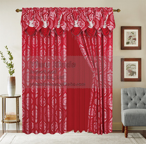 Rideaux de Salon Personnalisés Luxe Cantonnière <span class=keywords><strong>à</strong></span> Volants et Pompons Double Épaisseur pour la Maison - Product Image 6