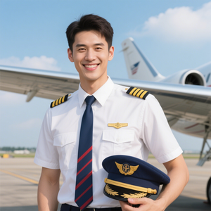 JXKRSZF Capitão Camisa Manga Longa e Curta Aviação Uniforme Piloto Terno para Capitães De Linhas Aéreas - Product Image 1