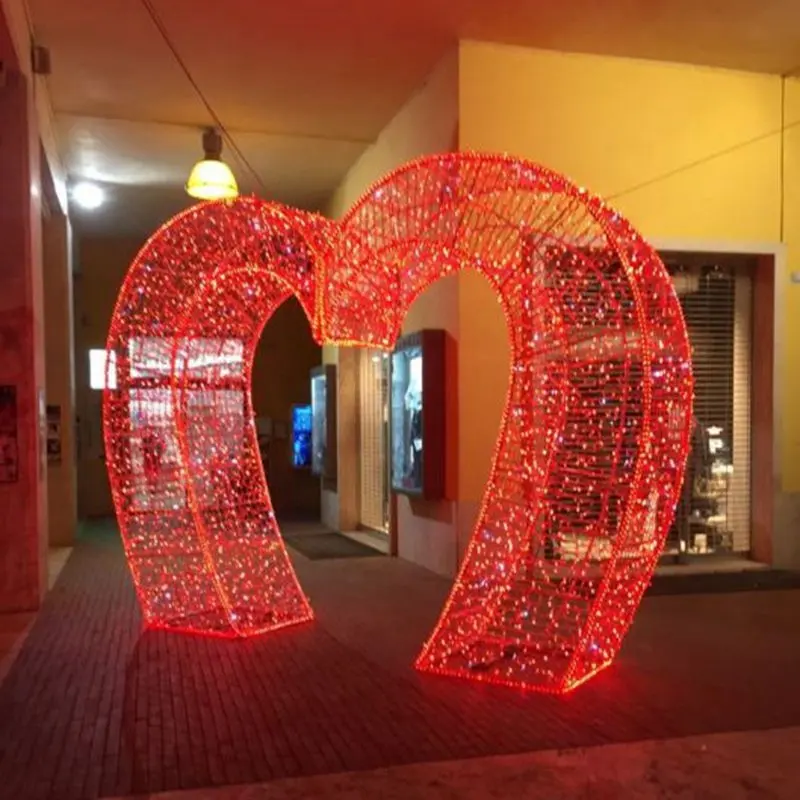 Ánh Sáng LED Tình Yêu Hình Trái Tim Motif 3D Đường Hầm LED Giáng Sinh Ánh Sáng