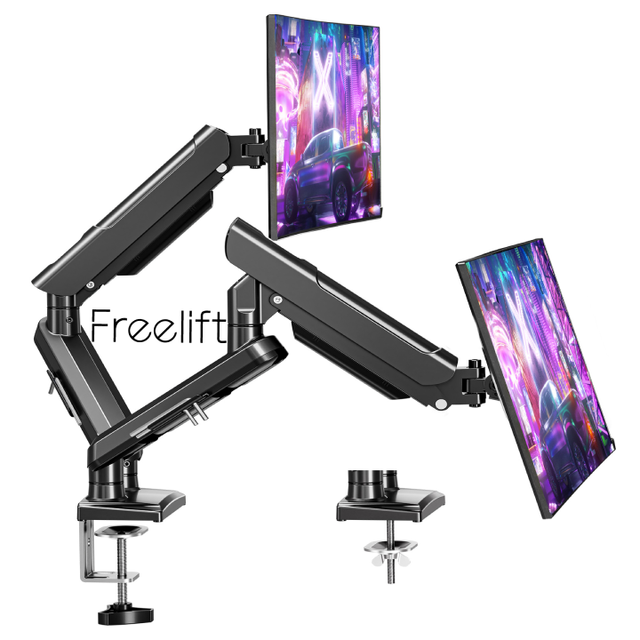 13-32Inch Dual Monitor Stand Soporte Para Escritorio Monitor Gas Spring Dual Monitor Arm