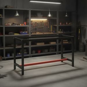 Table de travail en métal avec revêtement en poudre noir mat D0100HX4Z7T, accessoire pour machines industrielles - Product Image 2