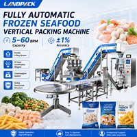 Machine d'emballage verticale automatique VFFS pour dumplings, nuggets de poulet, salades, fruits de mer congelés, fruits, légumes, boulettes de viande