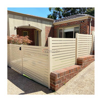 Panneaux de clôture à lattes horizontales en alliage d'aluminium noir et gris pour piscine de jardin, avec écrans d'intimité, modélisation 3D, finition thermolaquée, Australie