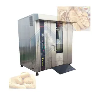 factory gas electric rotary furnace rotary oven for bread with 16/32/64 trays automatic