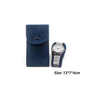 Portable Velvet <b>Watch</b> Storage Bag Travel <b>Case</b> Dustproof Personalized <b>Watch</b> Organizer Pouch Custom Logo Jewelry Container - Product Image 3