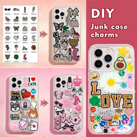 Grosir kustom lembut seperti jeli huruf merah muda manis dan Kawaii aksen senyum bunga untuk DIY anak perempuan dekorasi casing sampah jimat sepatu