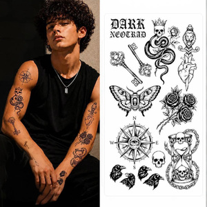 Tatuajes Temporales Herbales Resistentes al Agua, Serie Viaje Oceánico, Mariposa y <span class=keywords><strong>Luna</strong></span>, de Larga Duración, Éxito de Ventas Transfronterizo - Product Image 1