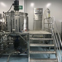 Cuve de mélange homogénéisatrice à cisaillement élevé de 500 à 2000 litres, en acier inoxydable, avec chauffage enveloppé et agitateur