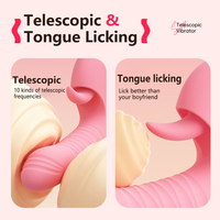 Großhandel 2-in-1 Vibratoren für Frauen Stoßender Vibrator Silikon Klitoris-Leckvibrator Sexspielzeug für Frauen