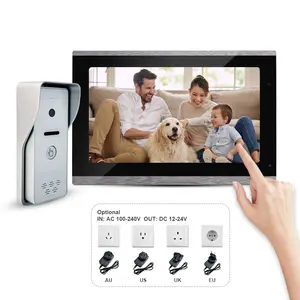 TCP/IP Cheap Intercom Systems 10" Color Display Monitor 2 Way Alarm Record Video Outdoor Panel Building Doorbell Villa Kit