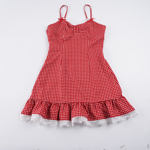 Vestido de Tirantes con Bloques de Color Sólido Estilo Dulce y Juvenil, con Cintura Natural y Estampado Digital, Bonito Vestido Lencero con Volantes en el Bajo para Mujer - Product Image 2