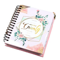 Cahier d'exercice à la ligne française personnalisable tailles A5/A6/A4 couverture en papier cuir imprimé style spirale avec Logo personnalisé-cadeau étudiant