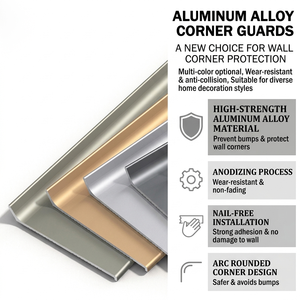 Profilo Battiscopa in Alluminio Nero 80mm, Protezione Angolare per <span class=keywords><strong>Cucina</strong></span>, Profilo per <span class=keywords><strong>Zoccolo</strong></span> e Bordo Parete - Product Image 3