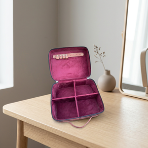 Handmade Eco-Friendly 100% Full Grain Cow Leather Zipper Large Capacity Foldable Cosmetic <b>Makeup</b> Bag Professional Travel <b>Vanity</b> - Product Image 3