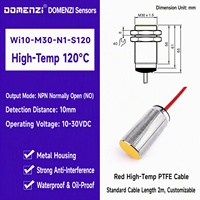 Capteur de proximité inductif résistant à la chaleur Domenzi M30, sortie NPN NO, 10 mm, IP67, 120°C, pour utilisation en fonderie et en four