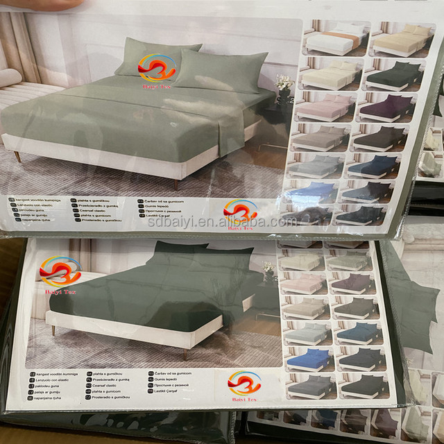 China Factory Wholesale Bedroom Fitted Grounding Sheets Cheap Bedding Solid Color Soft 1 Piece Fitted Sheet King Queen Size