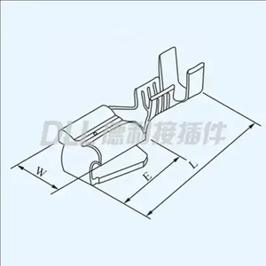 250 bend back insert female and male terminal Straight Piggyback Terminal