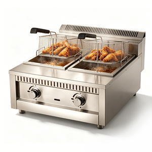 <span class=keywords><strong>Friteuse</strong></span> à gaz Libermann 13L*2 avec 2 réservoirs, 2 paniers, réservoir d'huile <span class=keywords><strong>amovible</strong></span>, température réglable, <span class=keywords><strong>friteuse</strong></span> de comptoir pour poulet - Product Image 2