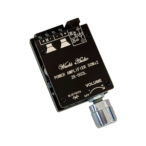 Mạch khuếch đại âm thanh kỹ thuật số WUZHI AUDIO ZK-502L MINI 50WX2 BT 5.0, tích hợp module âm thanh, núm điều chỉnh âm lượng và công tắc. - Product Image 1