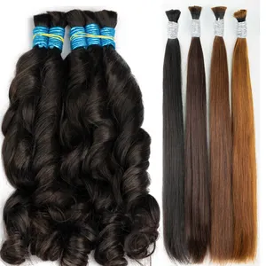 extensiones de cabello humano braiding hair virgin supplier double drawn vietnamese curly human hair bulk extension for braiding