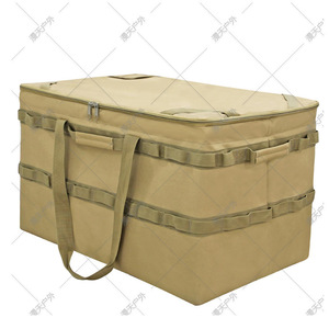 Large Capacity <b>Canvas</b> Storage <b>Box</b> Multifunctional Outdoor Picnic Camping Equipment Khaki Rectangle - Product Image 5