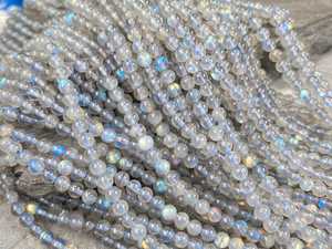 Perles de pierres précieuses rondes lisses en labradorite naturelle de qualité AAA, 2 mm, 3 mm, 4 mm, 6 mm, perles en vrac pour la fabrication de bijoux, vente en gros - Product Image 4