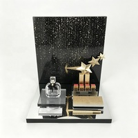 Présentoir de Comptoir en Acrylique Transparent de Luxe pour Cosmétiques et Parfums, Support Glorifier pour Bouteilles d'Huile avec Affiche