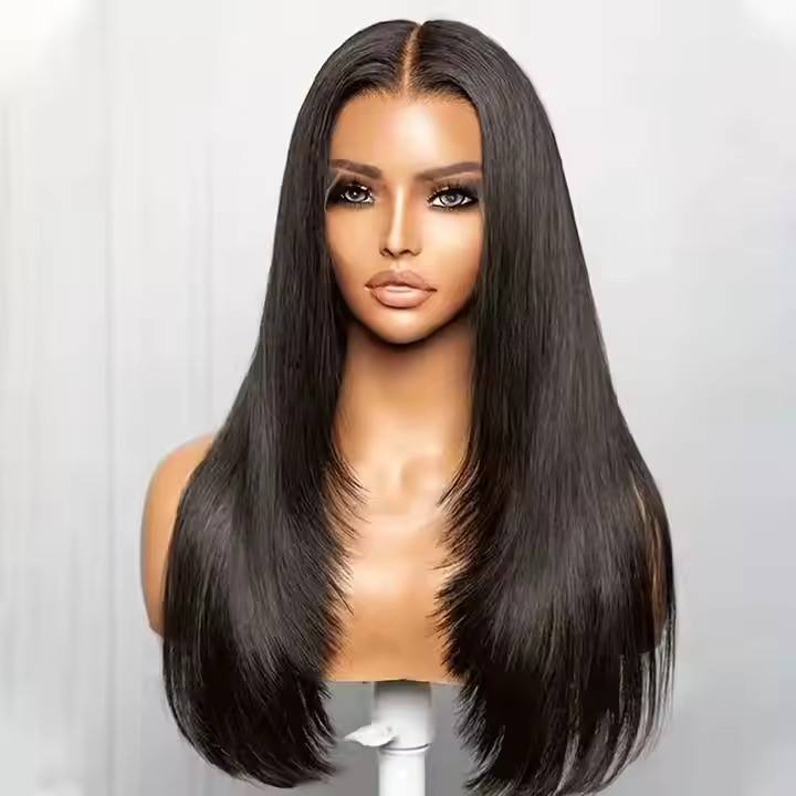 Indian Layered Haircut Glueless Lace Front Wigs for Women