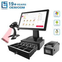 15.6 "Windows 10 Restaurant Vente au détail Facturation Imprimante Tactile Pos Caissier Machine POS Terminal Caisse Enregistreuse Tout en Un Systèmes POS